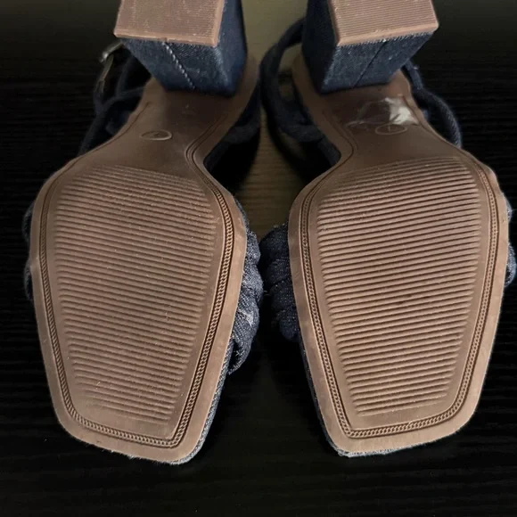 A New Day Women's Chunky Block Heel Asymmetric Ankle Strap Sandals - Picture 12 of 13